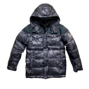 Diesel Kids Camo Puffer Jacket Hooded Winter Coat Boys Girls Size S
